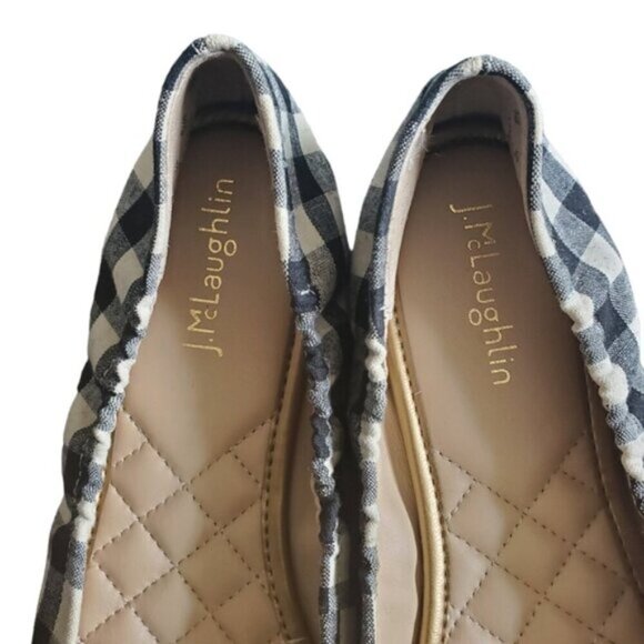 J. Mcglauhlin Black and White Gingham Mercer Flats Size 7 - Picture 4 of 8